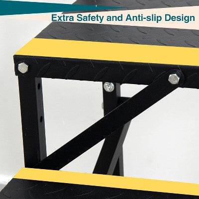  2/3/4/5 Step RV Step Stool With Handrail ā€“ Portable Pool Ladder With Non-Skid Tapes, Camper Steps For RV, Mobile Home