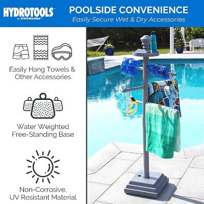  Swimline Outdoor Poolside Valet Towel Rack With Weighted Base - 52"