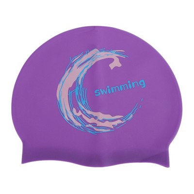  Unique Bargains Silicone Moon Pattern Swim Cap 1 Pc