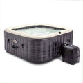  Intex PureSpa Plus Greystone Inflatable Square Outdoor Hot Tub Spa, 83" X 28" With PureSpa Maintenance Accessory Brush, Skimmer, And Scrubber Kit