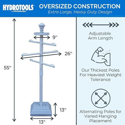  Swimline Outdoor Poolside Valet Towel Rack With Weighted Base - 52"