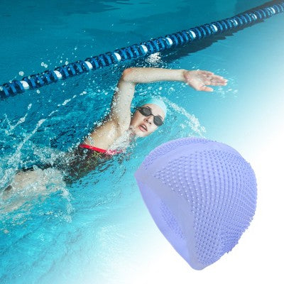  Unique Bargains Silicone Waterproof Embossed Dot Swim Cap 1 Pc