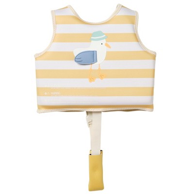  Sunnylife Kids Swim Vest 2-3 - Sid Seagull Mustard Stripe - Pool Jacket