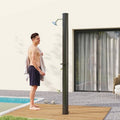  Outsunny 7.1FT Slolar Heated Outdoor Shower, 9.2 Gallon Outdoor Solar Shower With Side Tray For Backyard, Poolside, Beach, Spa