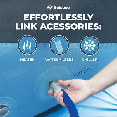  Solstice Original Inflatable 100 Gallon Cold Plunge Ice Bath Tub Standing Recovery Barrel Pod With Steps And Lid For Indoor Or Outdoor