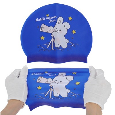  Unique Bargains Kid's Knitted PU Cartoon Binoculars Swim Cap 1 Pc
