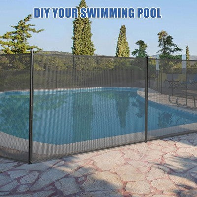  Temporary Pool Safety Fence – No-Drill Plastic Mesh Barrier For Inground/Above Ground Pools, Removable With Stainless Steel Legs