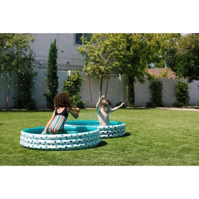  CocoNut Outdoor Rae Dunn 54" Mini/Kiddie Pool - Indigo Polka Dot Patterned