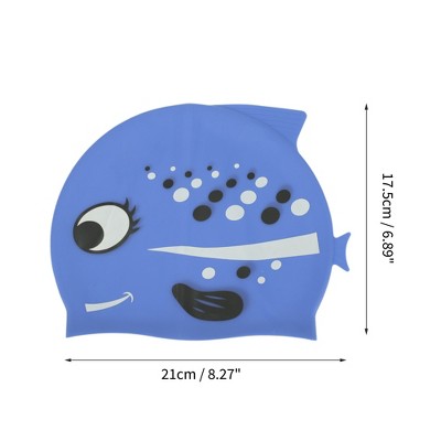  Unique Bargains Kid's Silicone Polka Dot Fish Swim Cap 1 Pc