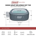  Bestway Coleman Hawaii AirJet Inflatable Hot Tub With EnergySense Cover, Grey + Bestway Spa Seat + 2 Bestway Headrest Pillows