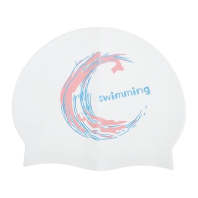  Unique Bargains Silicone Moon Pattern Swim Cap 1 Pc