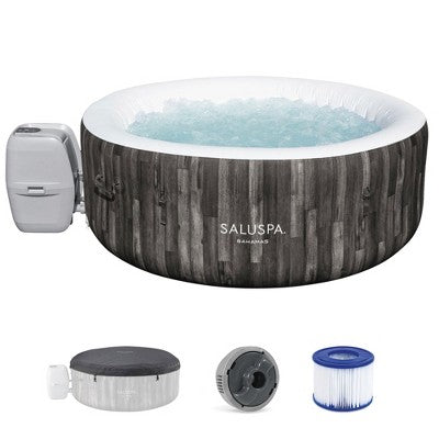  Bestway SaluSpa Bahamas 2-4 Person Inflatable Hot Tub, Round Energy-Efficient Portable Spa With 120 AirJets, 71" X 26"