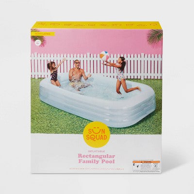  6' X 22" Deluxe Rectangular Family Pool Blue - Sun Squad™: Inflatable PVC Kit