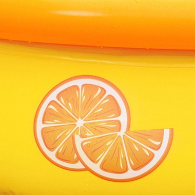  JLeisure Sun Club 3D Orange 5 Foot Round Easy To Set Up Above Ground Inflatable Kiddie Swimming Pool With Built In Drain Plug, 6 Pack, Orange
