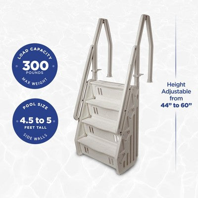  Vinyl Works IN Deluxe 32 Inch Adjustable In Step Above Ground Pool Ladder