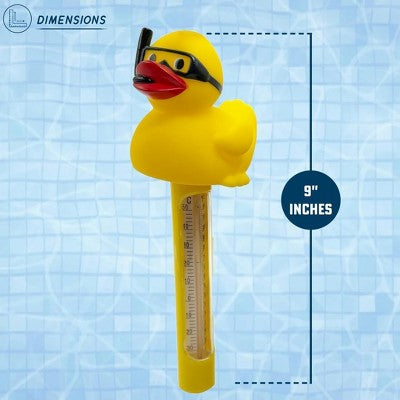  Poolzilla Diver Duck Thermometer - Easy Read Water Temperature Floater With String