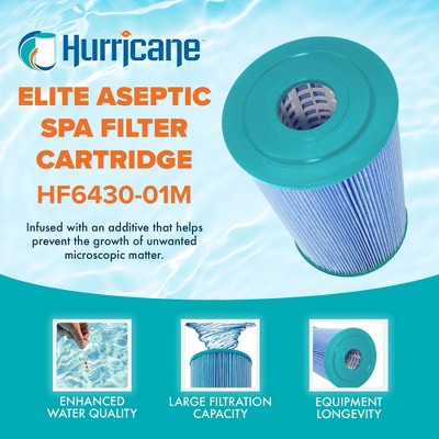  Hurricane Elite Aseptic Cartridge Filter For Unicel: C-6430RA, Pleatco: PWK30-M, Filbur: FC-3915-M, And Other Compatible Models (5 Pack)
