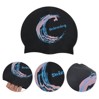  Unique Bargains Silicone Moon Pattern Swim Cap 1 Pc