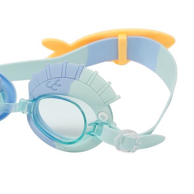  Sunnylife Kids Swim Goggles - Finn The Fish Aqua Blue, 3D Fish Band