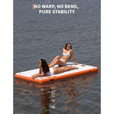  Inflatable Floating Dock For Lakes, Thick Lake Floats, Non-Slip Air Dock Platform With Carrying Bag, Floating Platform Island For Pool Beach Ocean
