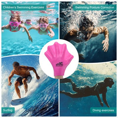  Unique Bargains Silicone Swimming Gloves Webbed Gloves Finger Frog Type For Diving 1 Pair