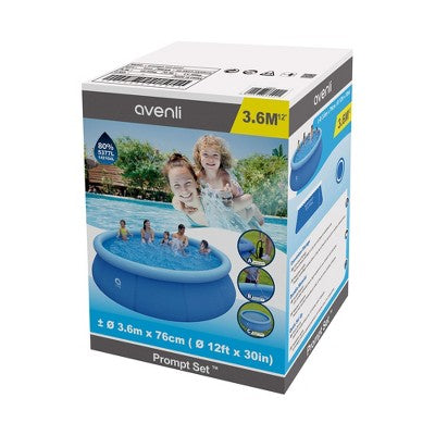  JLeisure Avenli 17808 12 Foot X 30 Inch 2 To 3 Person Capacity Prompt Set Above Ground Kids Inflatable Outdoor Backyard Kiddie Swimming Pool, 2 Pack