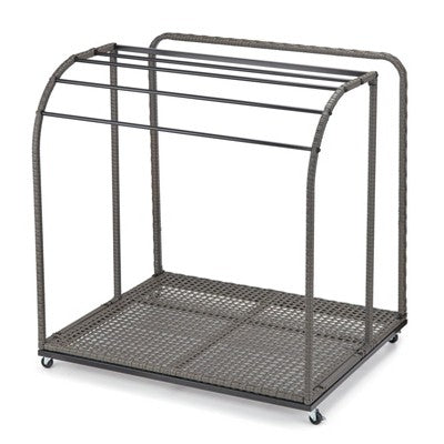  ODK Towel Rack, 5 Bar Pool Towel Rack With Rattan Base, Outdoor Towel Rack, Storage Organizer With Compartment For Outdoor/Indoor