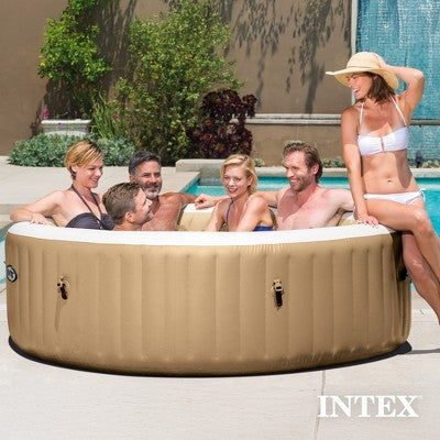  INTEX 28427EP PureSpa Bubble Massage Spa Set: Includes Energy Efficient Spa Cover – 140 Bubble Jets – 6 Person Capacity – 85" X 28"