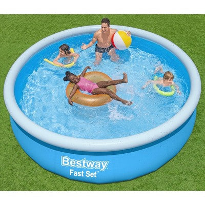  Bestway Fast Set – 12' Inflatable Round Pool With Filter Pump, Family Swimming