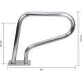  Pool Handrail, 30"x22" Pool Railing, 3-Bend Swimming Pool Stair Rails, 304 Stainless Steel Rustproof Pool Handrails With Non-Slip Grip Cover For