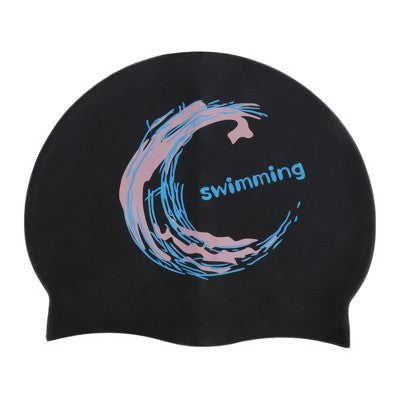  Unique Bargains Silicone Moon Pattern Swim Cap 1 Pc