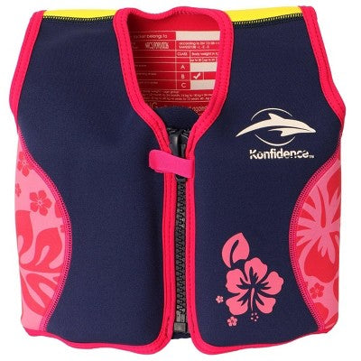  Konfidence Learn To Swim Buoyancy Jacket In Pink Hisbiscus