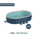  ORRD 3.0m Oval Inflatable Garden Swimming Pool – Dark Blue PVC Family Pool For Backyard Summer Fun