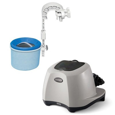  Intex Krystal Clear Saltwater System For 7000 Gallon Above Ground Swimming Pool And Deluxe 800 GPH+ Wall Mounted Pool Surface Automatic Skimmer