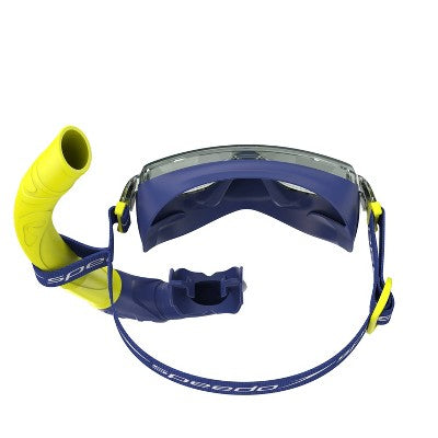  Speedo Adult Travel Mask And Snorkel Set - Navy/Yellow: Polycarbonate & Silicone