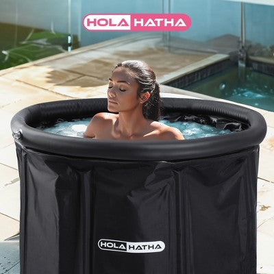  HolaHatha 120 Gal Ice Bath Tub, Portable Cold Water Plunge Recovery Tub W/ Lid Cover