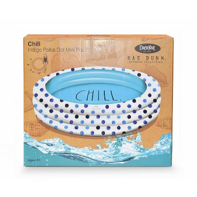  CocoNut Outdoor Rae Dunn 54" Mini/Kiddie Pool - Indigo Polka Dot Patterned