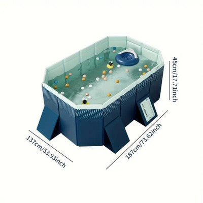  NAYSAYE Above Ground Pool PVC Folding Pool Durable Compact Design For Outdoor Patio Garden Use, Blue, 76.62"*53.93"*17.71"