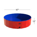  Portable Plastic Pool For Dogs - 47-Inch Diameter Foldable Pool With Carrying Bag - Large Pet Pool With Drain For Bathing Or Play By PETMAKER (Red)