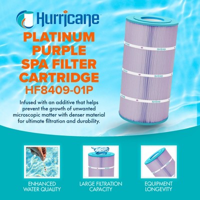  Hurricane Filters 4 Pack HF8409-01P Platinum Purple Pool Filter Cartridge Replacement For PA90, Unicel C-8409, Filbur FC-1292