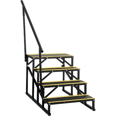  2/3/4/5 Step RV Step Stool With Handrail ā€“ Portable Pool Ladder With Non-Skid Tapes, Camper Steps For RV, Mobile Home