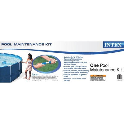  Intex 12' X 2.5' Round Pool W/ Filter Pump & Pool Cleaning Kit W/ Vacuum & Pole