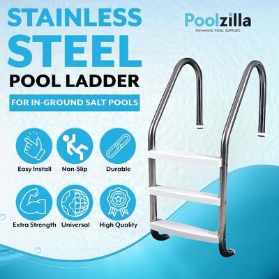  Poolzilla Salt-Friendly Stainless Steel Ladder For In-Ground Swimming Pools