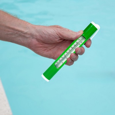  Northlight 6.75" Green Round Swimming Pool Thermometer With White Cord