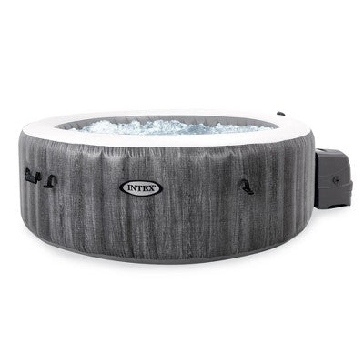  INTEX 28439EP PureSpa Plus Greywood Inflatable Hot Tub Bubble Jet Spa And Maintenance Accessory Kit With Brush, Skimmer And Scrubber