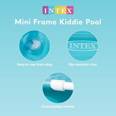  Intex 4 Foot X 12 Inch Miniature Durable Vinyl Outdoor Above Ground Frame Kiddie Swimming And Teaching Baby Pool For Ages 3 And Up, 2 Pack, Blue