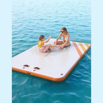 Inflatable Floating Dock For Lakes, Thick Lake Floats, Non-Slip Air Dock Platform With Carrying Bag, Floating Platform Island For Pool Beach Ocean