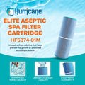  Hurricane 3 Pack HF5374-01M Elite Aseptic Spa Filter Cartridge For PLBS75 Unicel C-5374, Filbur FC-2971, Rainbow, Waterway, Leisure Bay, S2/G2 Spa 75