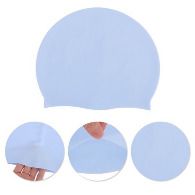  Unique Bargains Silicone Waterproof Solid Color Swim Cap 1 Pc