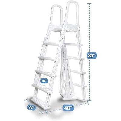  Poolzilla Above Ground A-Frame Flip Up Pool Ladder W/Non Skid Platform - For 48’’ To 54’’ In. Above Ground Pools